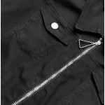 Dámske jeansové šaty s krátkym rukávom čierne (GD6662)
