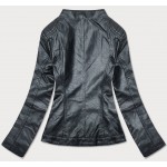 Dámska koženková bunda čierna  (B0117)