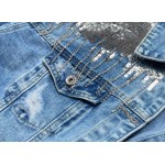 Dámska jeansová bunda modrá  (POP7028-K)