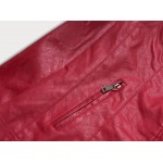 Dámska koženková bunda červená  (TD102-1)