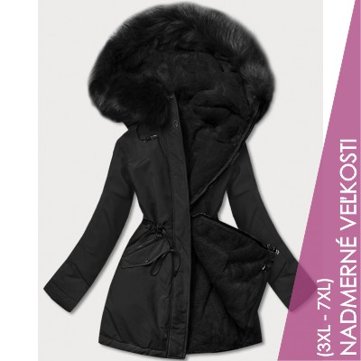 Teplá dámska zimnú bunda čierna (W610BIG)