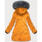 Prešívaná dámska zimná bunda žlto-grafitová (M-21015)