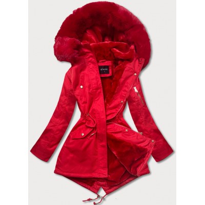 Dámska zimná bunda parka červená  (B531-4)