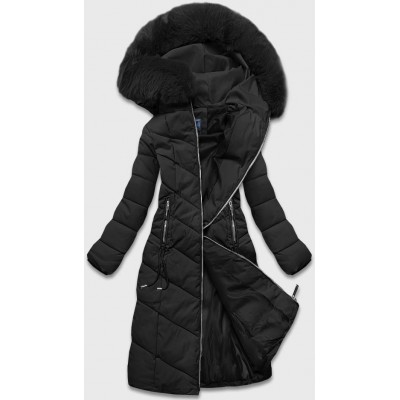 Dámska dlhá zimná bunda  čierna (B8075-1)