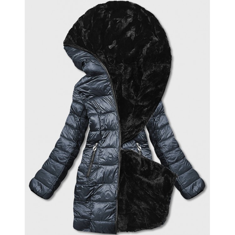 Obojstranná zimná bunda tmavošedá (B8053-70)
