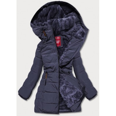 Dámska zimná bunda s kapucňou tmavomdorá (M-21003)