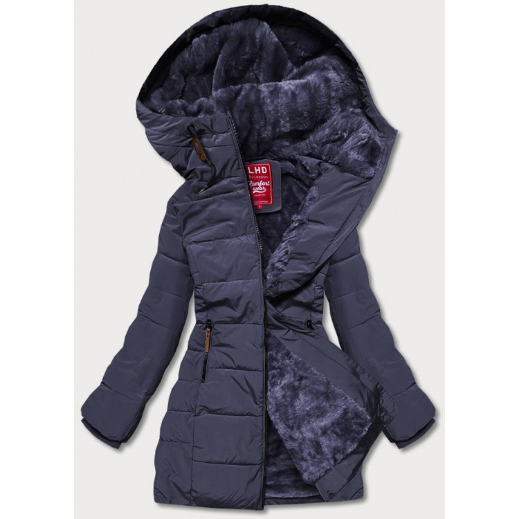 Dámska zimná bunda s kapucňou tmavomdorá (M-21003)
