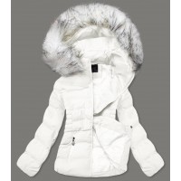 Dámska zimná bunda s kapucňou biela(16M9055-281)