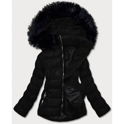 Krátka dámska zimná bunda čierna (5M723-392)