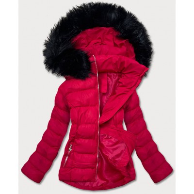 Krátka dámska zimná bunda červená  (5M723-270)
