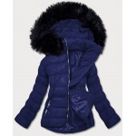 Krátka dámska zimná bunda tmavomodrá (5M723-215)