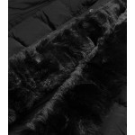 Dlhá teplá dámska zimná bunda čierna (W643)