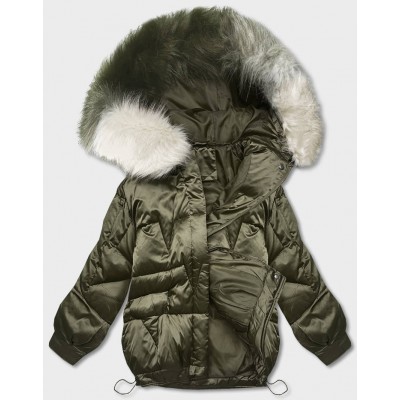 Dámska zimná bunda oversize  khaki (H-1109-13)