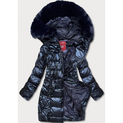 Dámska zimná bunda tmavomodrá (2M-028)