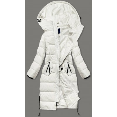 Dlhá dámska zimná bunda biela (AG8-8013)