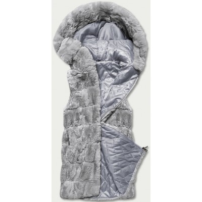 Dámska kožušinová vesta šedá  (B8059-9)