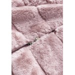 Dámska kožušinová vesta ružová (B8059-81)