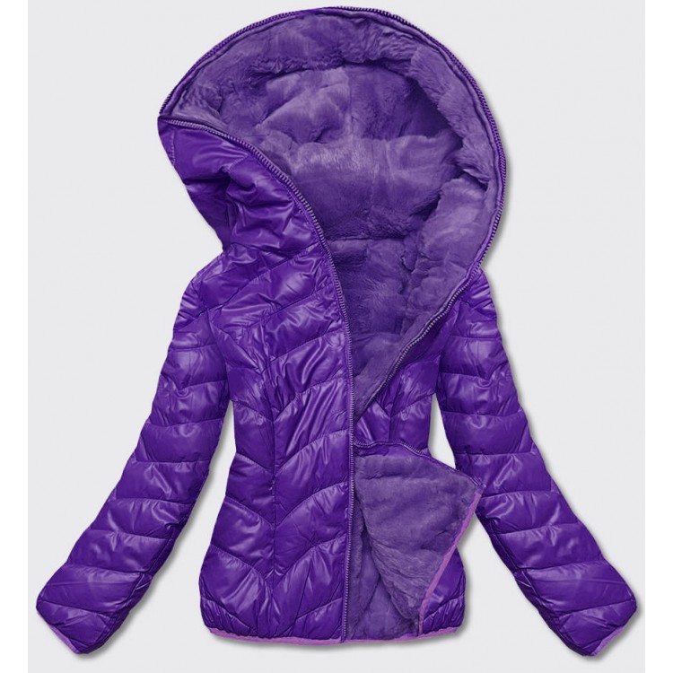 Dámska obojstranná zimná bunda fialová (M832A)
