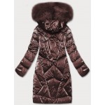 Dámska zimná bunda s kapucňou hnedá (H-1105/96)