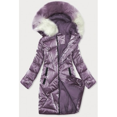 Dámska zimná bunda s kapucňou fialová (H-1105/97)