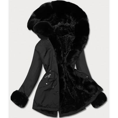 Krátka dámska zimná bunda parka čierna (16M9062-392)