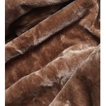 Dámska bunda s kožúškom karamelova (B8116-22)
