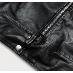 Dámska koženková bunda čierna  (HM25)