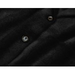 Krátky vlnený dámsky kabát alpaka čierny (7108-1)