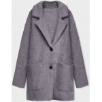 Krátky vlnený dámsky kabát alpaka šedý (7108-1)
