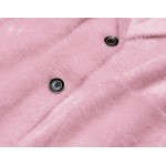 Krátky vlnený dámsky kabát alpaka bledoružový (7108-1)