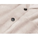 Krátky vlnený dámsky kabát alpaka béžový (7108-1)