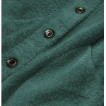 Krátky dámsky kabát alpaka tmavé tmavozelený (537)