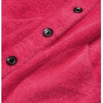 Krátky dámsky kabát alpaka tmavé ružový (537)