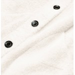 Krátky dámsky kabát alpaka tmavé smotanový (537)