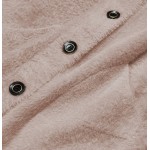 Krátky dámsky kabát alpaka tmavé tmavobéžový (537)