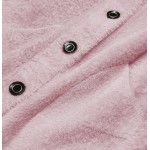 Krátky dámsky kabát alpaka svetloružový (537)