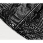 Dámska koženková bunda čierna  (HM40)