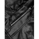 Dámska koženková bunda čierna  (11Z8050)