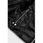 Dámska koženková bunda čierna  (11Z8037)