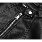 Dámska koženková bunda čierna (11Z8038)
