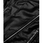 Dámska koženková bunda čierna  (11Z8036)