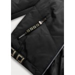 Krátka dámska prechodná bunda s kapucňou čierna (16M9082-392)