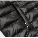 Prešívaná dámska bunda s kapucňou čierna (B0128-1)