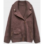 Krátky vlnený kabát čokoládový  (553)