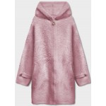 Dámsky vlnený kabát alpaka ružový  (757ART)
