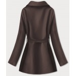 Dámsky minimalistický kabát čokoladový (758ART)