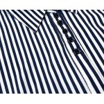 Dámska košeľová blúzka body  tmavomodro-biele (AWY2029)