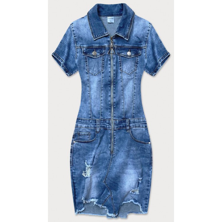 Dámske jeansové šaty modré  (GD6629)