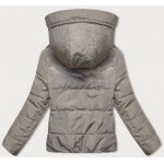 Obojstranná prechodná bunda s kapucňou khaki-béžová  (B8181-11046)