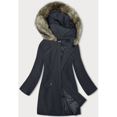Dámsky zimný kabát tmavomodry (M-R45)